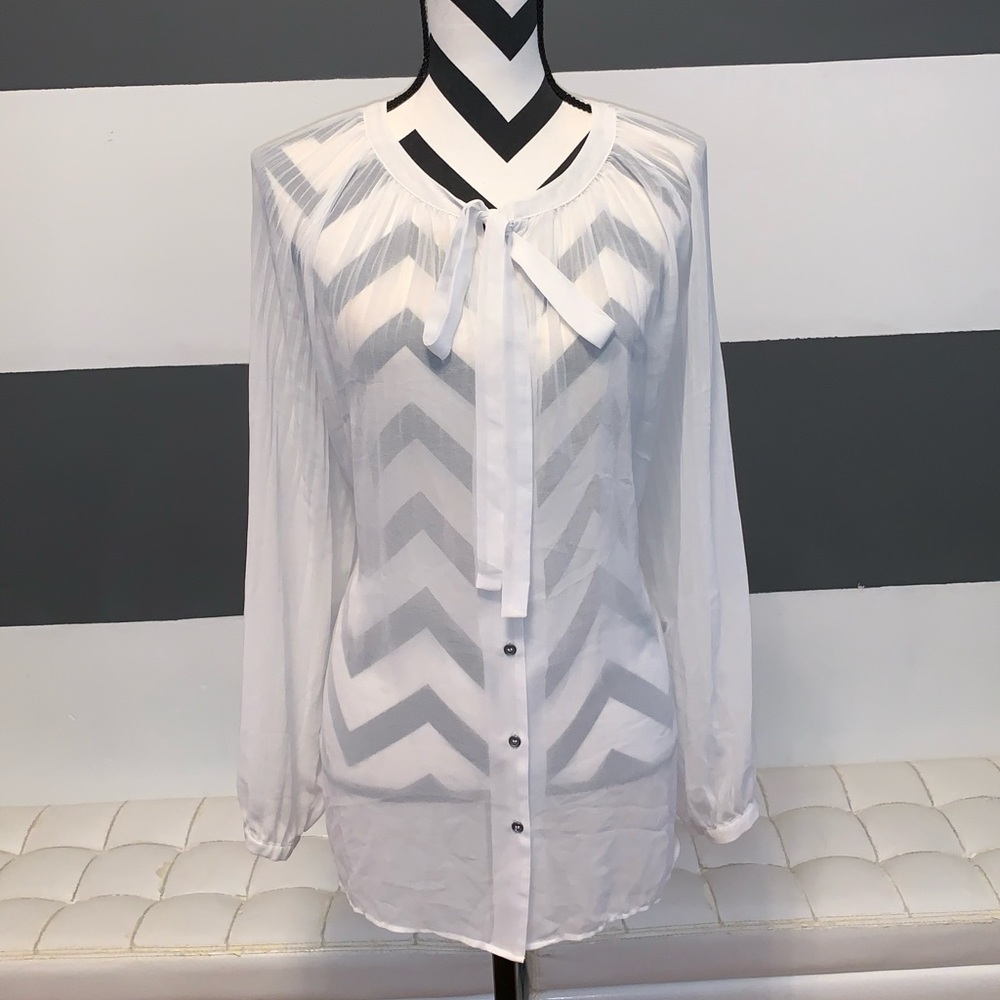 Lane Bryant clear blouse w/bow plus size 18/20